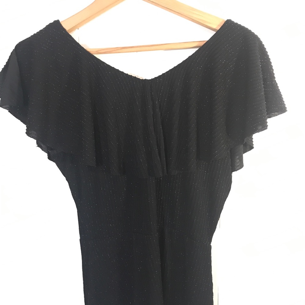 Adrianna Papell Sparkle Stripe Ruffle Top - Picture 7 of 8
